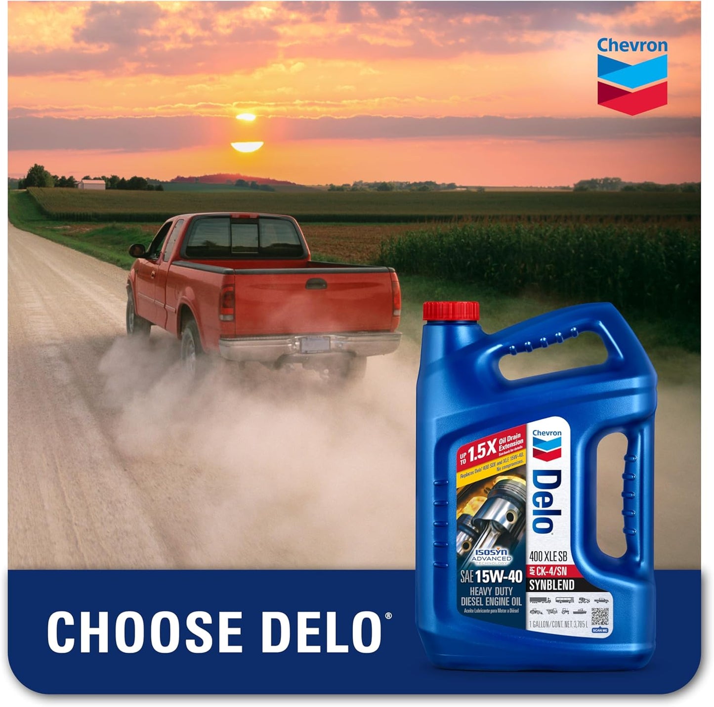 Delo 400 XLE Heavy Duty Synblend Diesel Engine Oil 15W-40, 1 Gallon, Pack of 1
