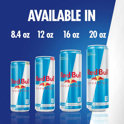 Red Bull Sugar Free Energy Drink with 80mg Caffeine plus Taurine & B Vitamins, 8.4 Fl Oz, Pack of 24 Cans