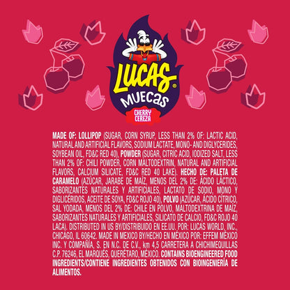 Lucas Muecas Cherry Flavor Lollipop With Chili Powder, 8.8 Ounce