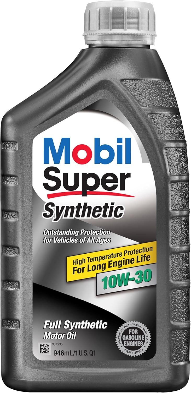 Mobil Super 112917 10W-30 Synthetic Motor Oil - 1 Quart (Pack of 6)