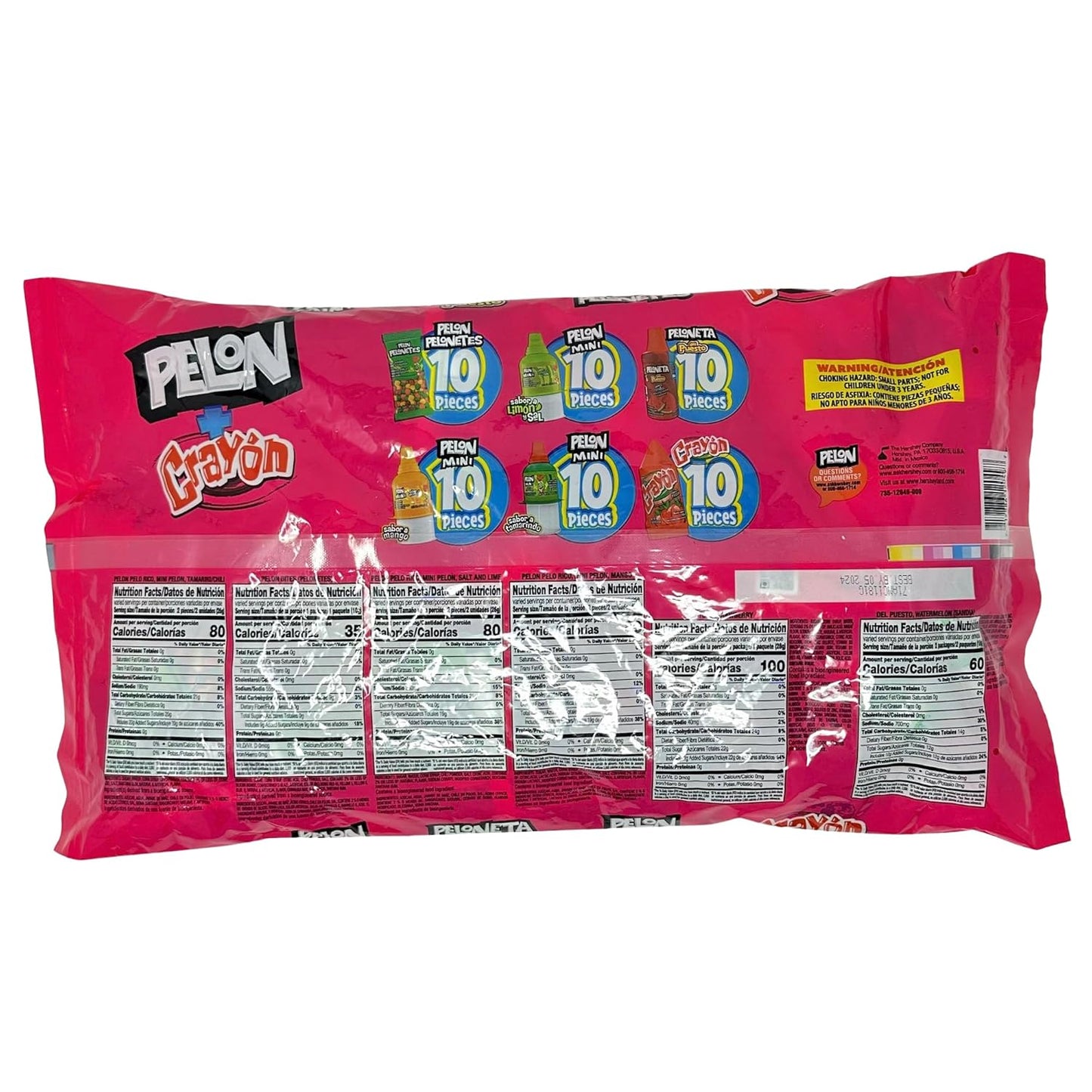 Pelon Crayon Party Bag - Pelonetes, Pelon Mini, Peloneta, Crayon | Mexican Candy Assortment Variety Pack | 60 Count (30.3 oz)