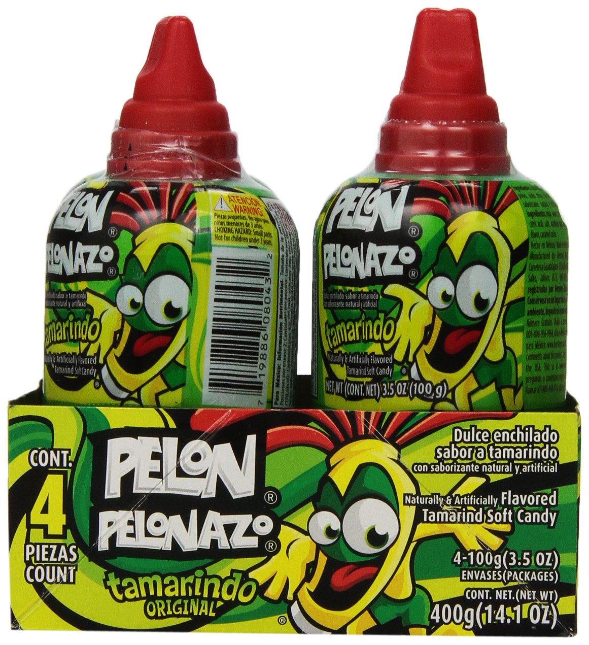 PELONAZO Candy, Tamarind Push-Pops, 14.1 Ounce (Pack of 4)