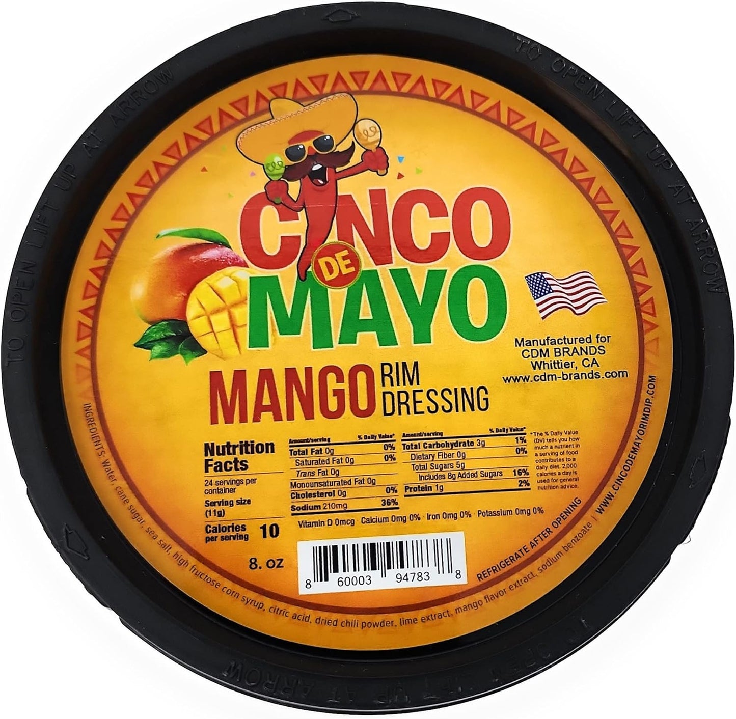 Cinco de Mayo Mango Rim Dip Cocktail Rim Dressing (1 x 7.6 oz. Container)
