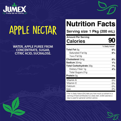Jumex Apple Nectar Juice Boxes for Kids - Apple Juice Box with Straw - Mini Drinks for Kids - Made with Fresh Fruit Puree Concentrate - School Snacks & Smoothie Mix - 6.76oz, 24 Pack
