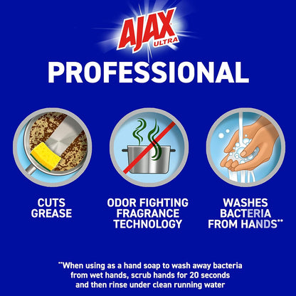 Ajax Ultra Professional Antibacterial Pot & Pan Dish Soap, Orange Scent, 145 fl. oz. (1.13 gal.), 4/Pack (61034313CT)