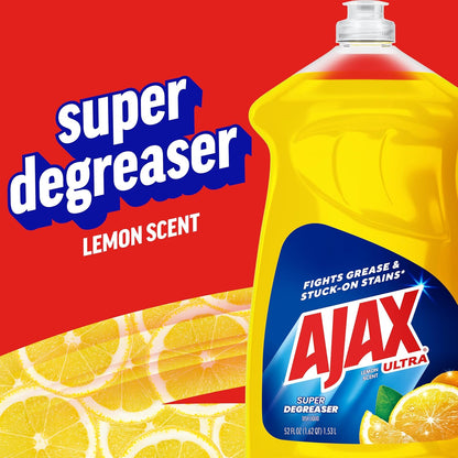 Ajax Ultra Super Degreaser Dish Soap, Lemon Scent, 52 fl. oz. (149861)