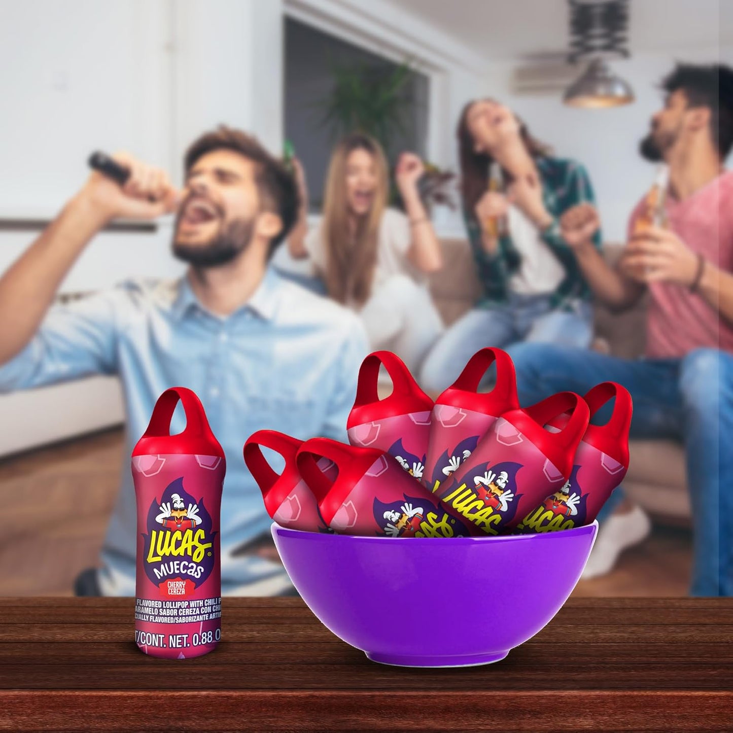 Lucas Muecas Cherry Flavor Lollipop With Chili Powder, 8.8 Ounce