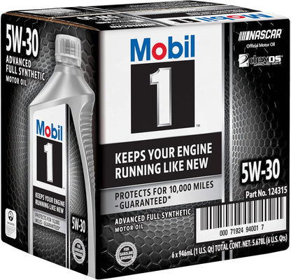 Mobil 1 Advanced Full Synthetic Motor Oil 5W-30, 6-pack of 1 quarts