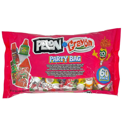 Pelon Crayon Party Bag - Pelonetes, Pelon Mini, Peloneta, Crayon | Mexican Candy Assortment Variety Pack | 60 Count (30.3 oz)