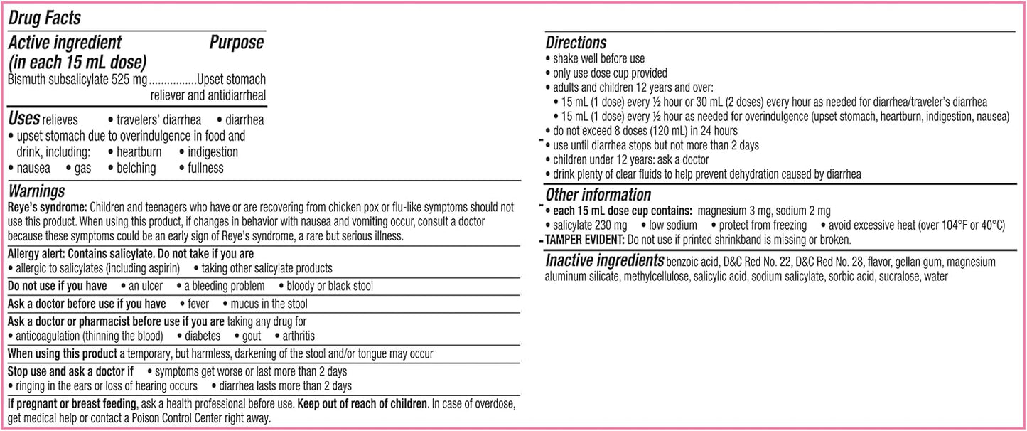 Pepto-Bismol Max 5 Symptom Relief, Including Upset Stomach & Diarrhea 4 Oz
