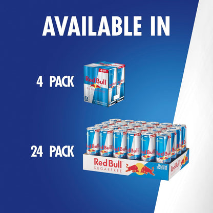 Red Bull Energy Drink, Sugar Free, 12 Fl Oz, Pack of 24