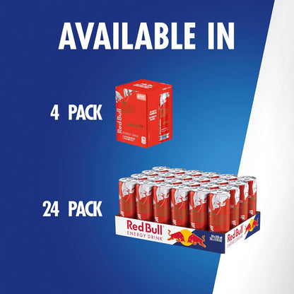 Red Bull Red Edition Energy Drink, Watermelon, with 114mg Caffeine plus Taurine & B Vitamins, 12 Fl Oz, Pack of 24 Cans