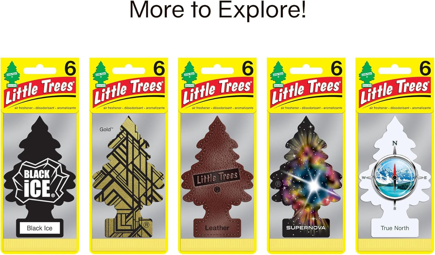 LITTLE TREES Air Fresheners Car Air Freshener. Hanging Tree Provides Long Lasting Scent for Auto or Home. Pure Steel, 24 Air Fresheners