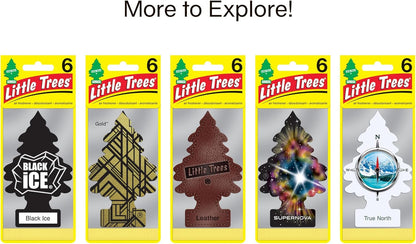 LITTLE TREES Air Fresheners Car Air Freshener. Hanging Tree Provides Long Lasting Scent for Auto or Home. Pure Steel, 24 Air Fresheners