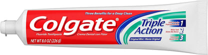 Colgate Triple Action Toothpaste, Mint, 8 Ounce