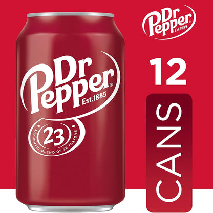 Dr Pepper Soda, 12 fl. oz. Cans, 12 Pack (Pack of 2)