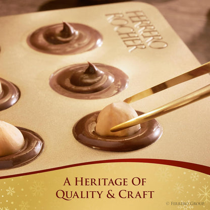 3 Count, Ferrero Rocher Premium Gourmet Milk Chocolate Hazelnut, Individually Wrapped Candy for Gifting, 1.3 oz