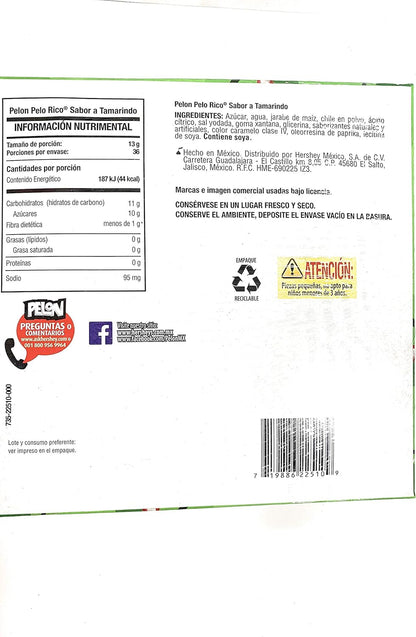 Tamarind Candy Flavor MINI Pelon Pelo Rico, Dulce De Tamarindo, 13 gr. (36 Pack)