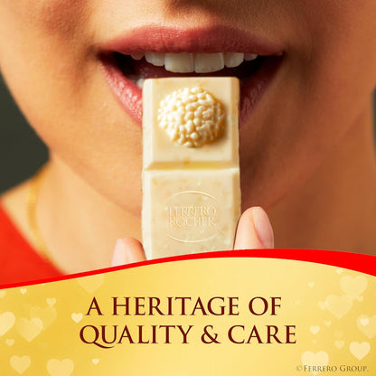 Ferrero Rocher Premium Chocolate Bar, White Chocolate Bar with Hazelnut Filling, 8 Count, 3.1 oz Each