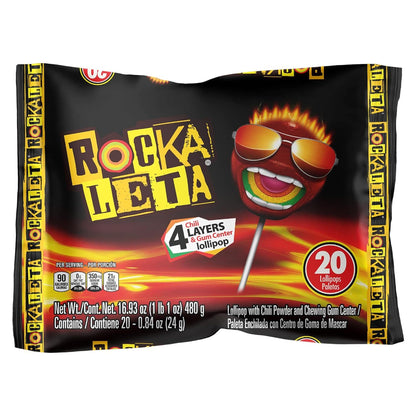 Rockaleta Chile Lollipops, 20 Count (SUGAR CANDY - ETHNIC)
