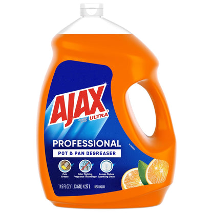 Ajax Ultra Professional Antibacterial Pot & Pan Dish Soap, Orange Scent, 145 fl. oz. (1.13 gal.), 4/Pack (61034313CT)