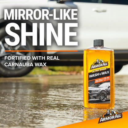 Armor All Ultra Shine Car Wash and Wax, Car Wax and Cleaner for Cars, Trucks and Motorcycles, 16 Fl Oz