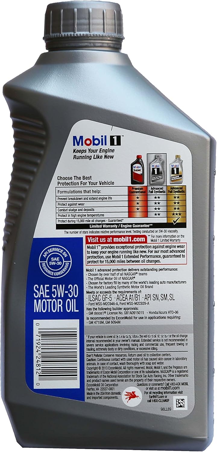 Mobil 1 98HC63 5W-30 Synthetic Motor Oil - 1 Quart