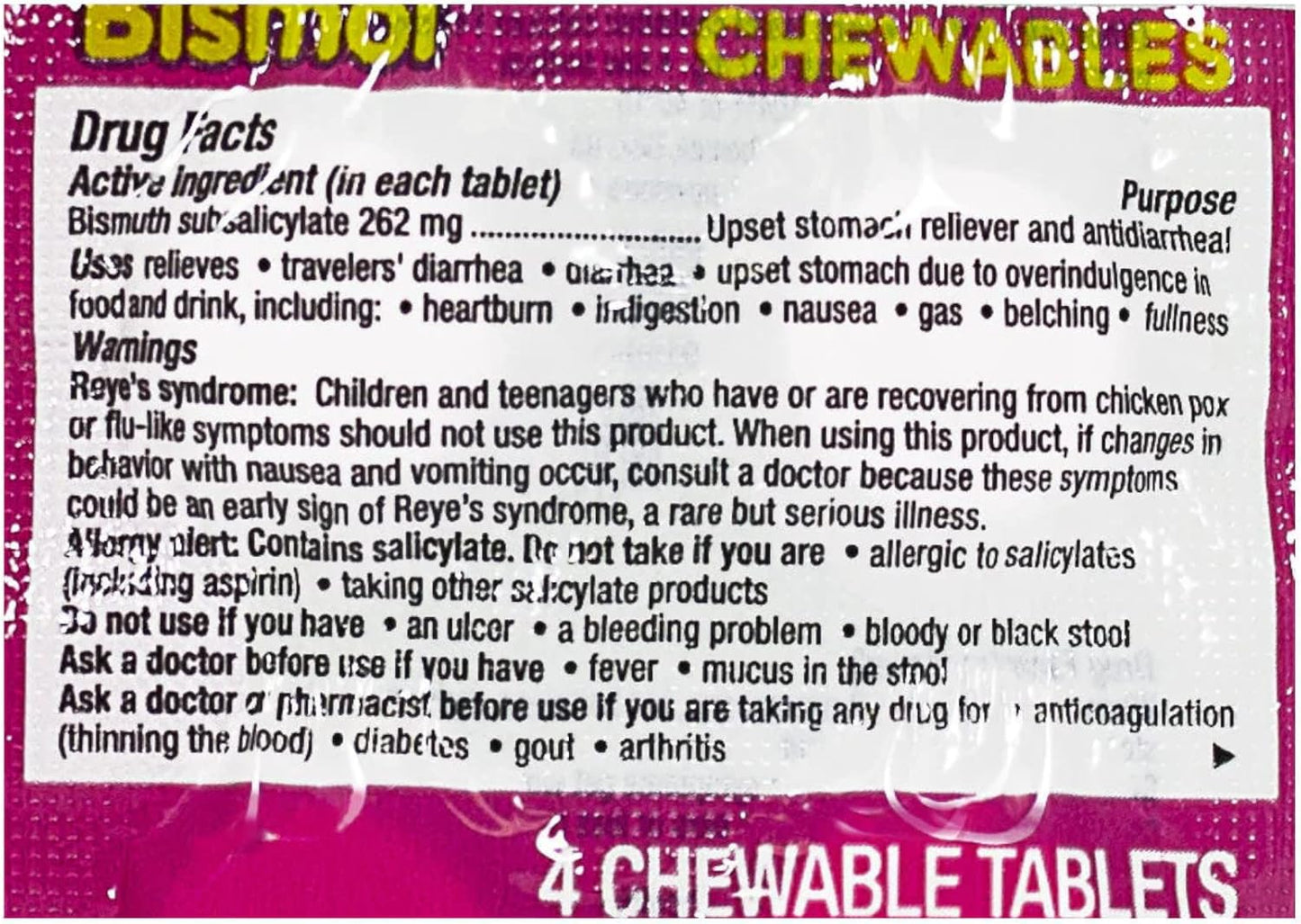 Pepto Bismol Chewables Dispenser - 32 Packs of 4