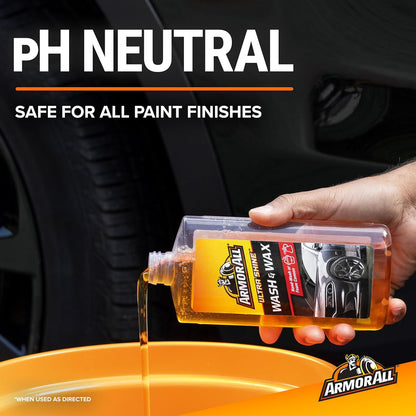 Armor All Ultra Shine Car Wash and Wax, Car Wax and Cleaner for Cars, Trucks and Motorcycles, 16 Fl Oz