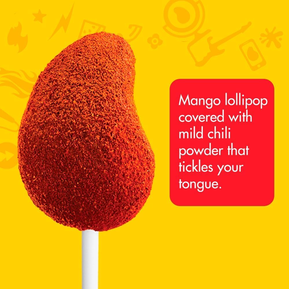 Vero Mango Flavored Lollipops Covered in Chili Powder 40 Count Bag (Pack of 2 - Net Wt. 22.4 Ounces Each) - Individually Wrapped Mexican Candy for Piñatas, Halloween, and More