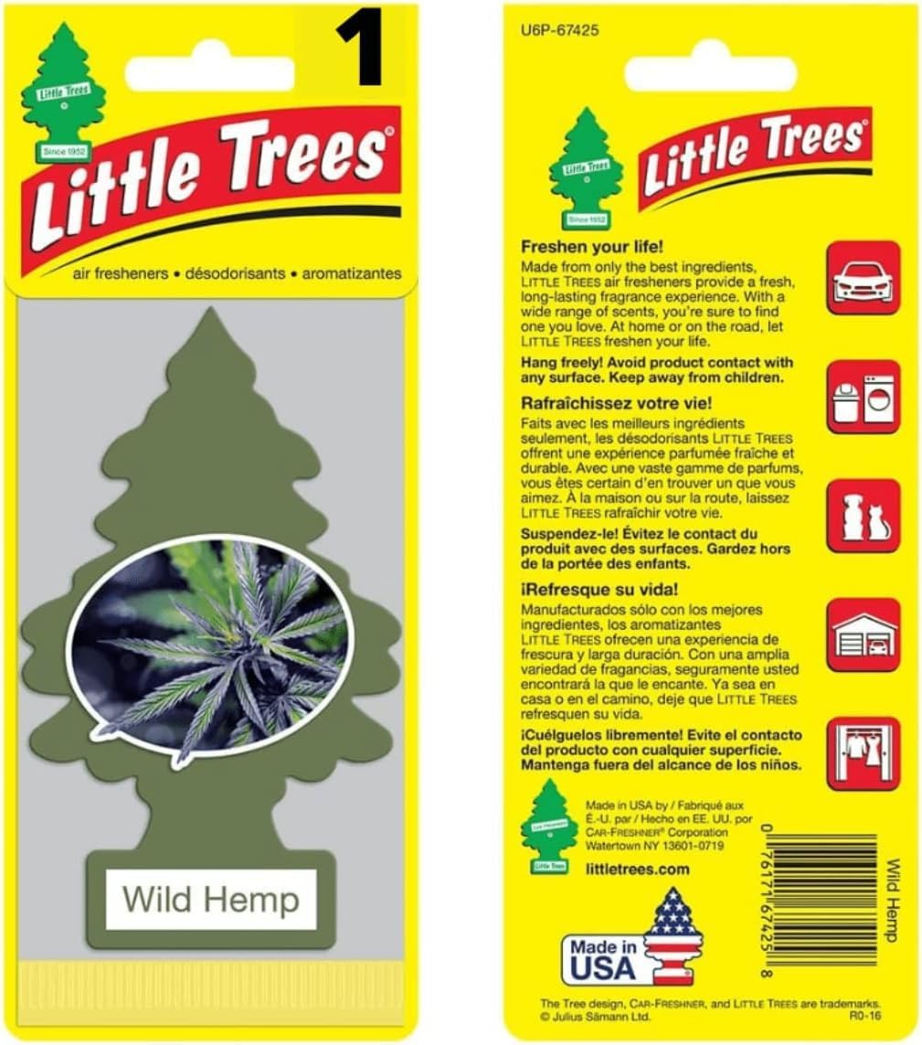 Little Trees Car Air Freshener | Hanging Paper Tree for Home or Car | Wild Hemp | 1 Pack