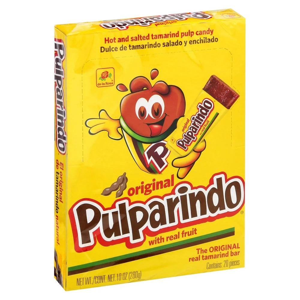 20 PC Pulparindo Mexican Candy Original Flavor Tamarindo Bar Extra Hot & Salted