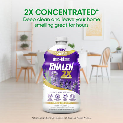 PINALEN 2X Max Aromas Concentrated Multipurpose Cleaner - Lavender Soothe Scent - 108 fl oz - All Purpose Cleaner for Kitchen, Bathroom, Floors & Outdoors