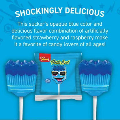 Vero Pinta Azul Lollipops - Strawberry & Raspberry Paleta | 40 Count (2 Pack)