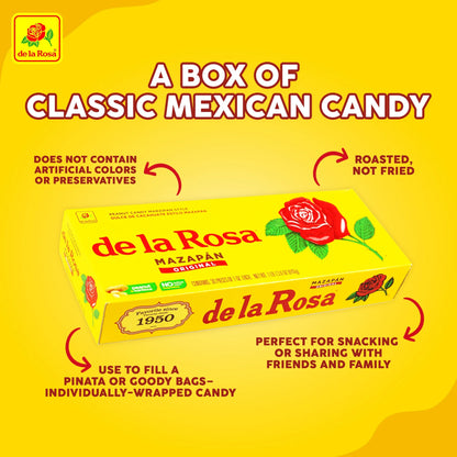 De La Rosa Mazapan Style Mexican Peanut Candy for Snacking and Sharing, 30 Count