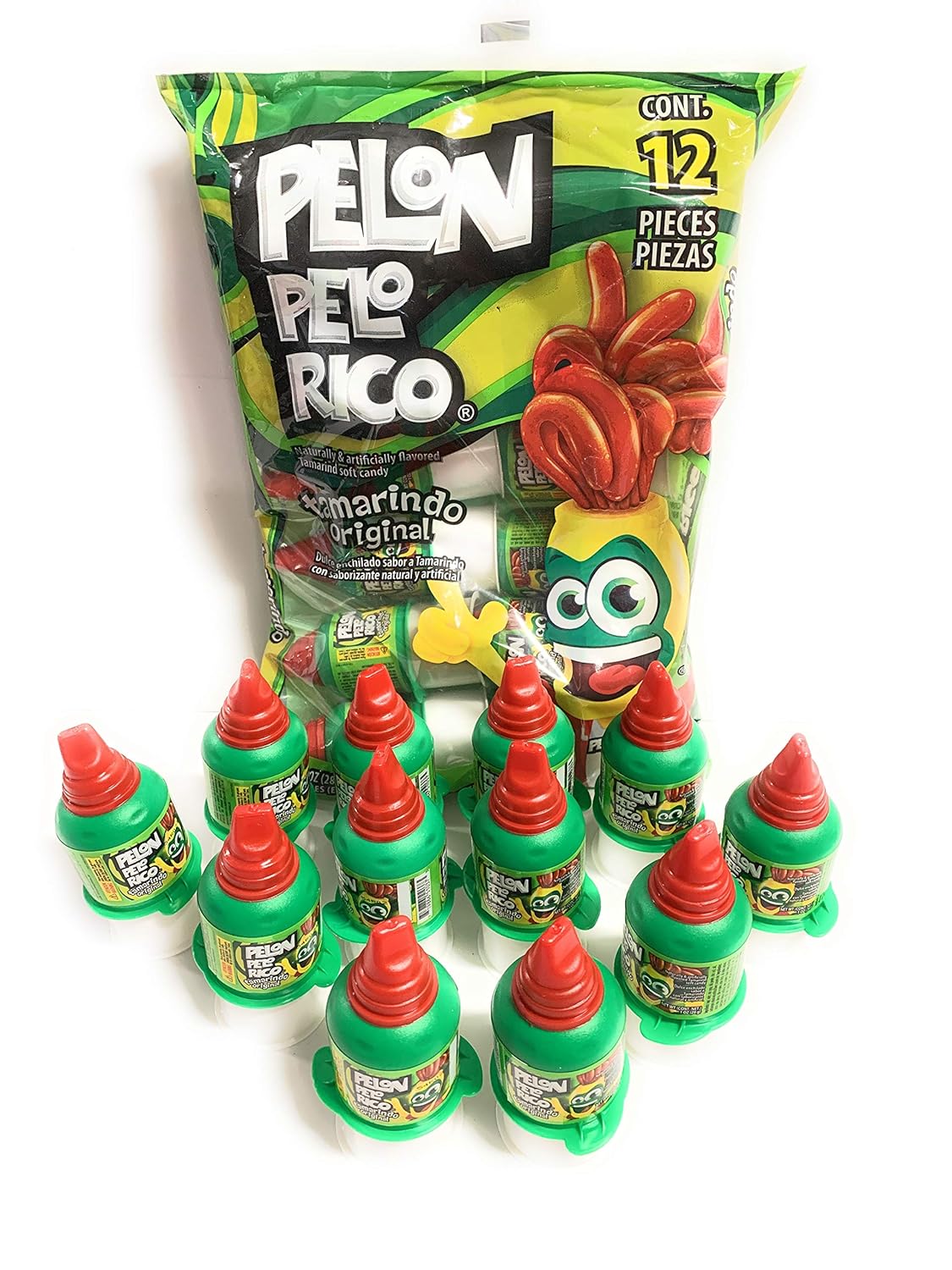 Tamarind Candy Flavor Pelon Pelo Rico, Dulce De Tamarindo, 1 oz. (12 Pack)
