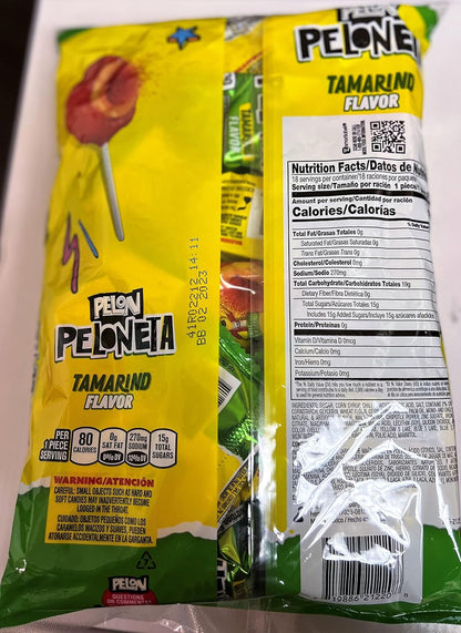 Pelon Peloneta Tamarind with Mango Lollipops,0.74 ounce, (18 pc)