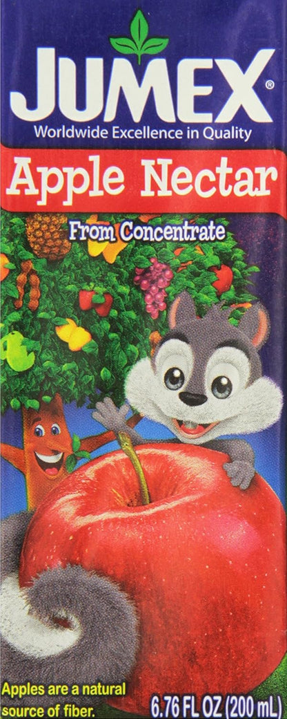 Jumex Apple Nectar Juice Boxes for Kids - Apple Juice Box with Straw - Mini Drinks for Kids - Made with Fresh Fruit Puree Concentrate - School Snacks & Smoothie Mix - 6.76oz, 24 Pack