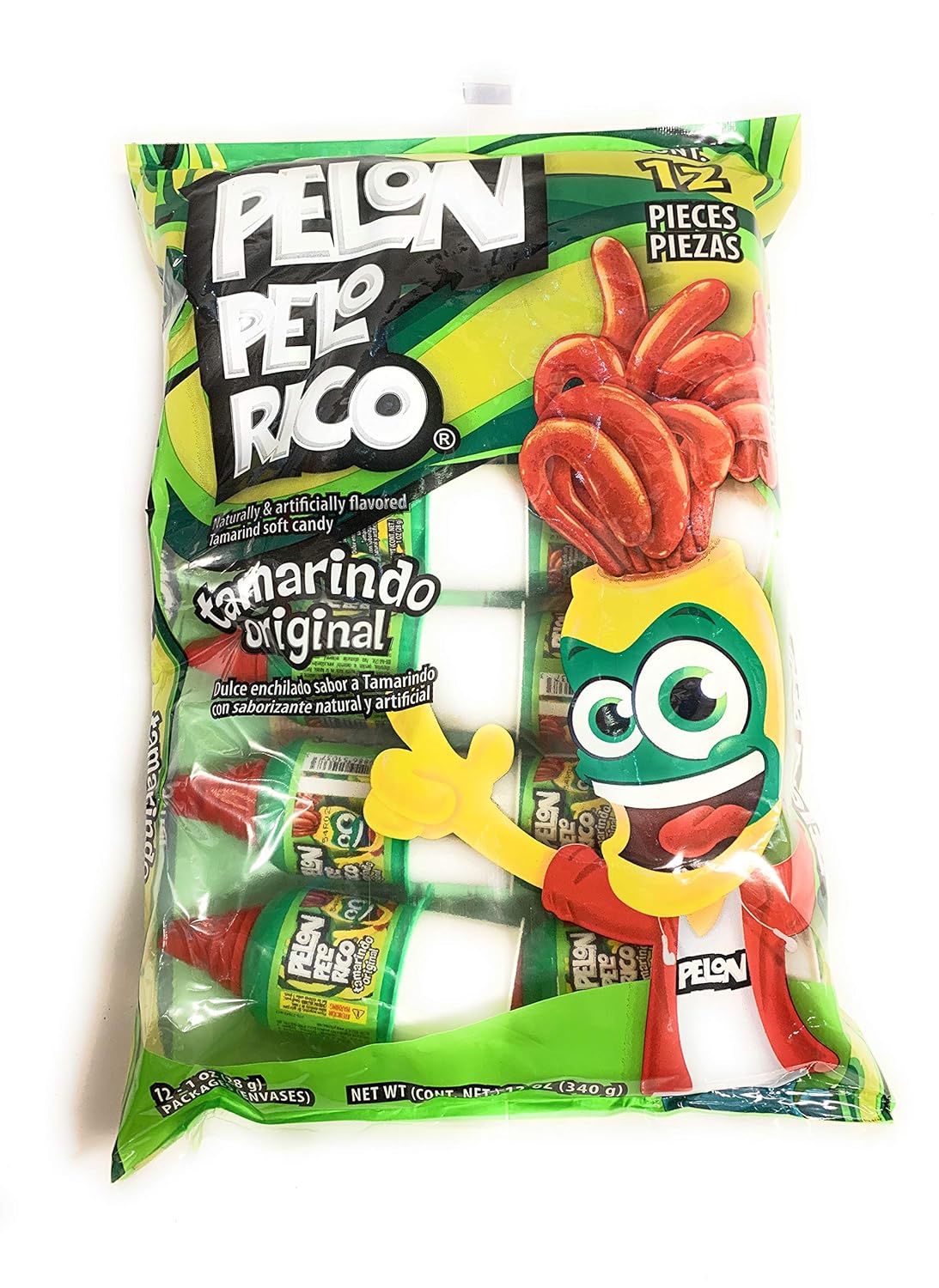 Tamarind Candy Flavor Pelon Pelo Rico, Dulce De Tamarindo, 1 oz. (12 Pack)