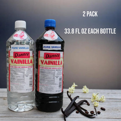 Danncy Vanilla Dark & VTF5&nbsp;Clear 33 oz 2 Pack - Authentic Mexican Vanilla Flavor