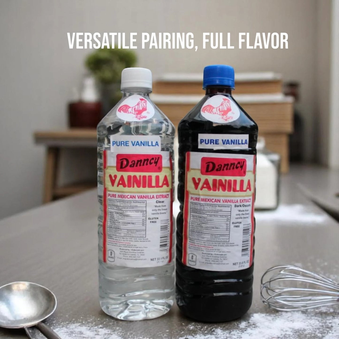 Danncy Vanilla Dark & VTF5&nbsp;Clear 33 oz 2 Pack - Authentic Mexican Vanilla Flavor