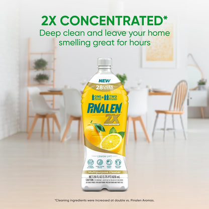 PINALEN 2X Max Aromas Concentrated Multipurpose Cleaner - Lemon Lift Scent - 28 fl oz- All Purpose Cleaner for Kitchen, Bathroom, Floors & Outdoorsz