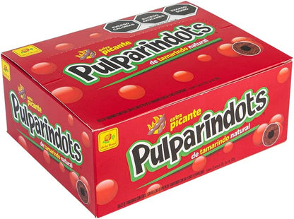 De La Rosa Pulparindots Tamarind Extra Hot, 12 Packets, 10 Pcs EA. Authentic Mexican Candy