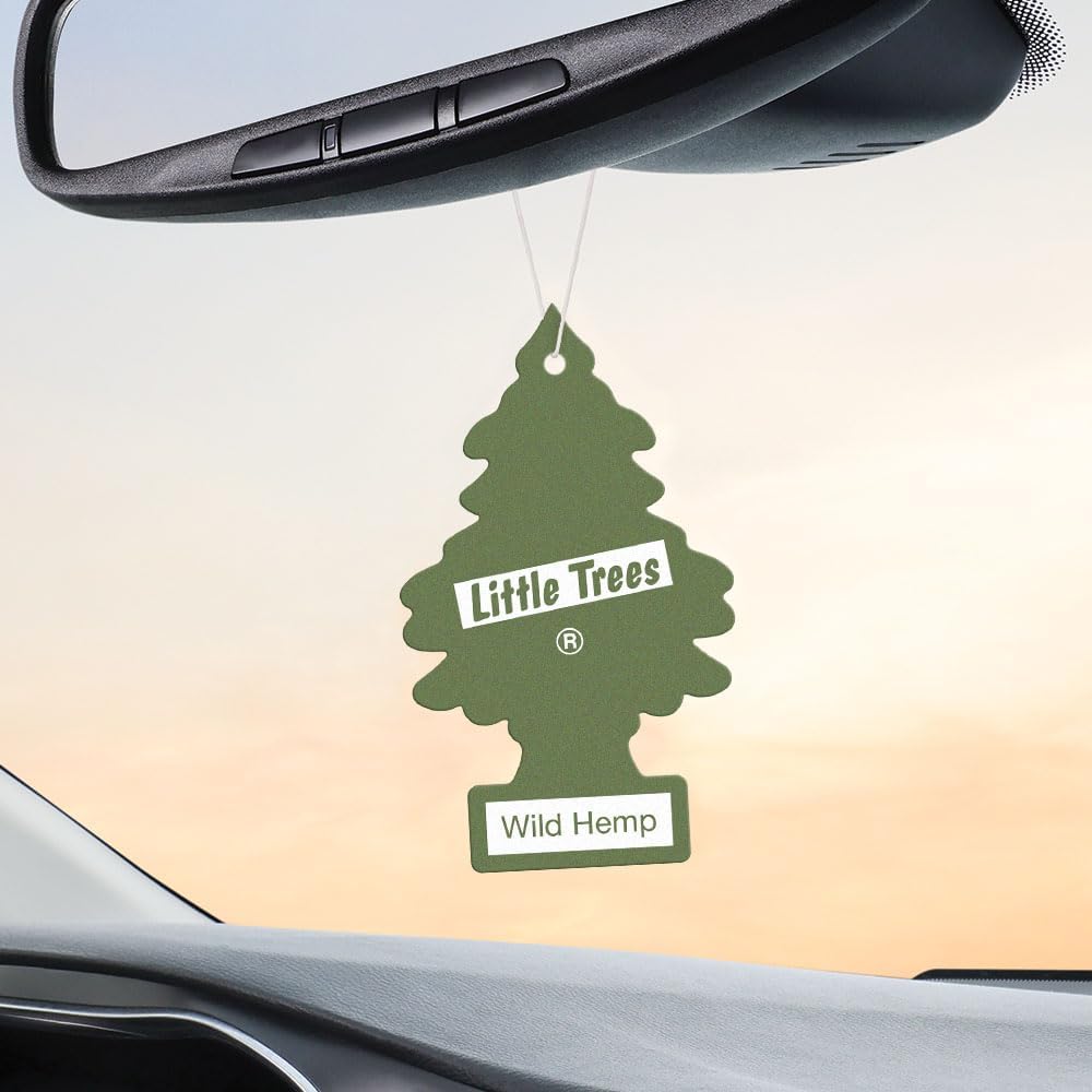 LITTLE TREES Air Fresheners Car Air Freshener. Hanging Tree Provides Long Lasting Scent for Auto or Home. Wild Hemp, 24 Air Fresheners