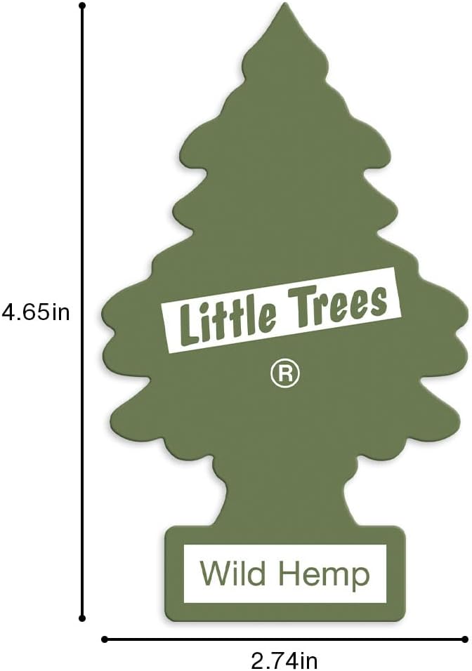 LITTLE TREES Air Fresheners Car Air Freshener. Hanging Tree Provides Long Lasting Scent for Auto or Home. Wild Hemp, 24 Air Fresheners