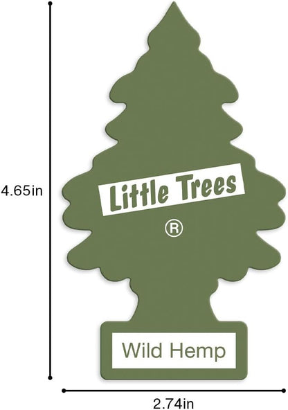 LITTLE TREES Air Fresheners Car Air Freshener. Hanging Tree Provides Long Lasting Scent for Auto or Home. Wild Hemp, 24 Air Fresheners