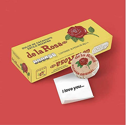 De La Rosa Mazapan, Marzipan Peanut Candy, 3 Small Boxes, 36 Pieces Total, 3 Cajas, 36 Dulces Total