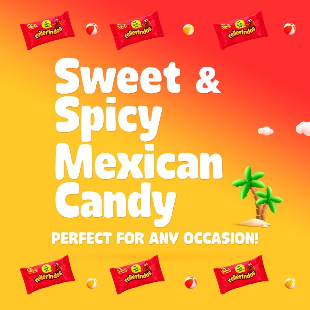 Vero Rellerindos - Tamarind Flavor Hard Candy (65 Units) - Authentic Mexican Candy, Individually Wrapped Hard Candy Pack Perfect for Parties, Piñatas, and Snacks