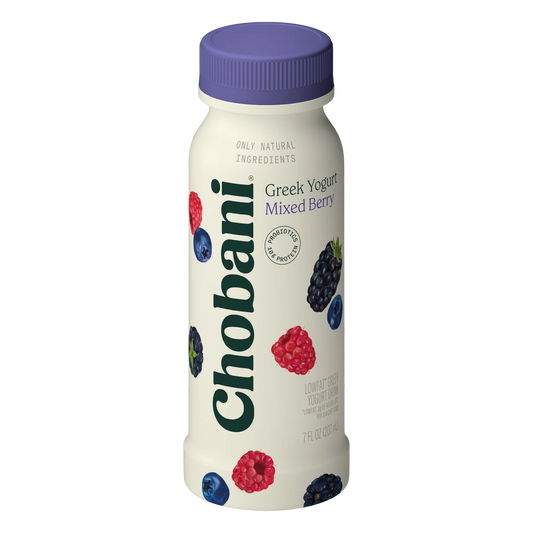 Chobani Low-Fat Greek Yogurt Drink Mixed Berry 7 fl oz Bottle