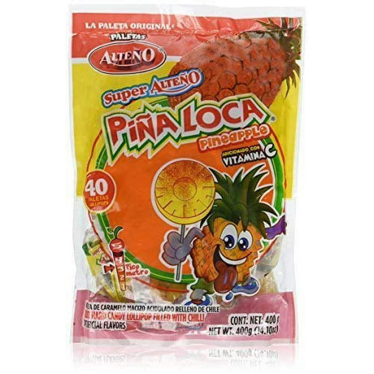 Alteno Super Pina Loca (Pineapple with Chili Lollipop) 40 Ct